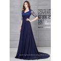 Grace Karin formal de gasa azul marino elegante vestido de noche de manga larga 2015 CL6234